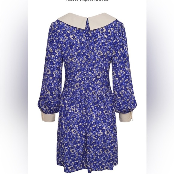 Coco Fennell Peter Pan Collar mini dress Blue Floral Size UK 6 US 2 - Picture 4 of 11
